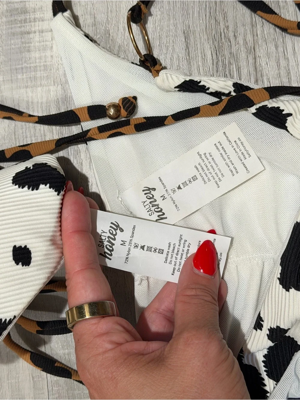 Salty Honey White & Black Cow-Print Western Bikini